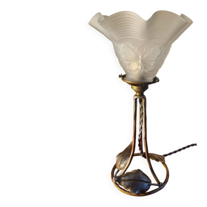 Lampe fer nickelé 1900 - tulipe