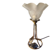 nickel-plated lamp 1900 with 20 glass butterfly shades 32x16