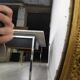 Golden oval mirror