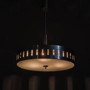 Space Age UFO Chandelier, Metal and Glass, Czechoslovakia 1970s