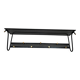 Coat rack in black lacquered metal, perforated sheet metal and brass in the style of Mathieu Matégot