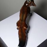 Large ceramic fox from St Clément, after Kraner, 1930s-50s.