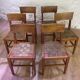 Set of 6 wooden and braided rope chairs