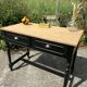 Wood and black desk