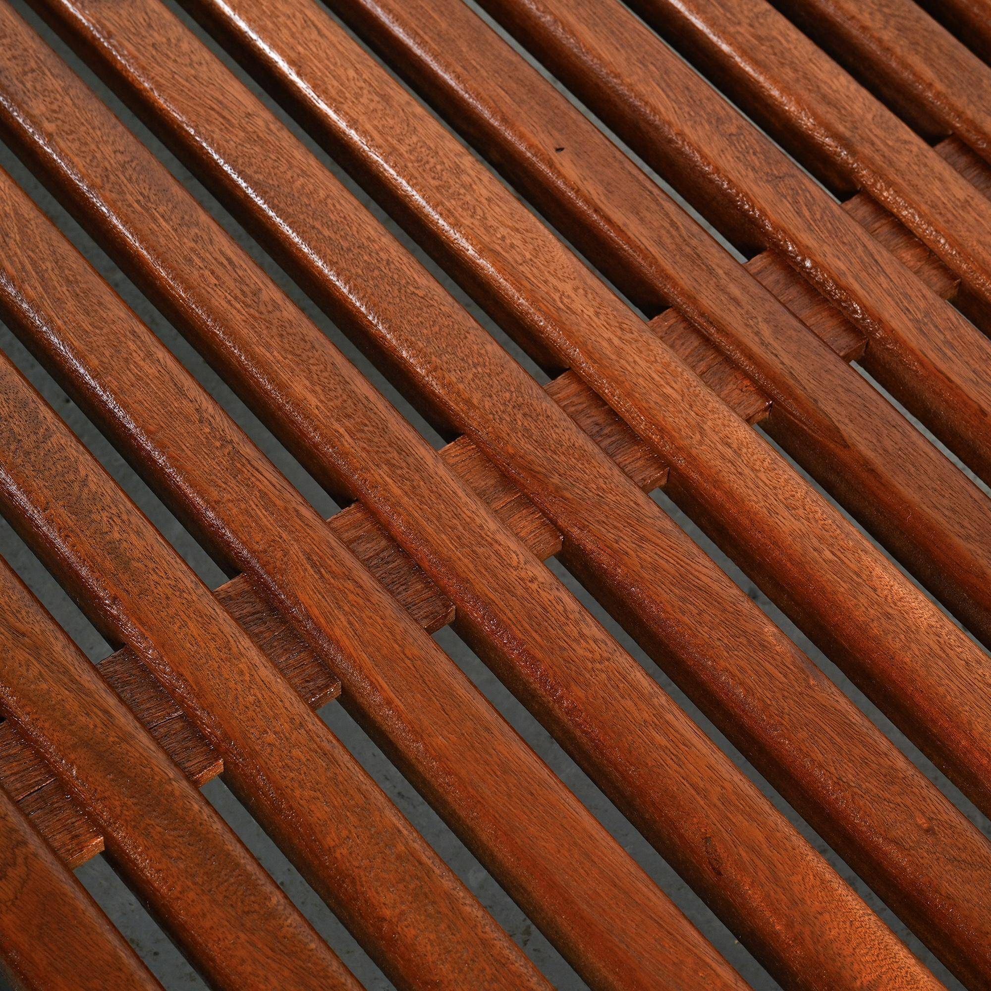 Cansado bench in mahogany by Charlotte Perriand, Mauritania, 1962
