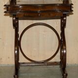 Victorian Thonet dressing table in bent wood with adjustable stool.