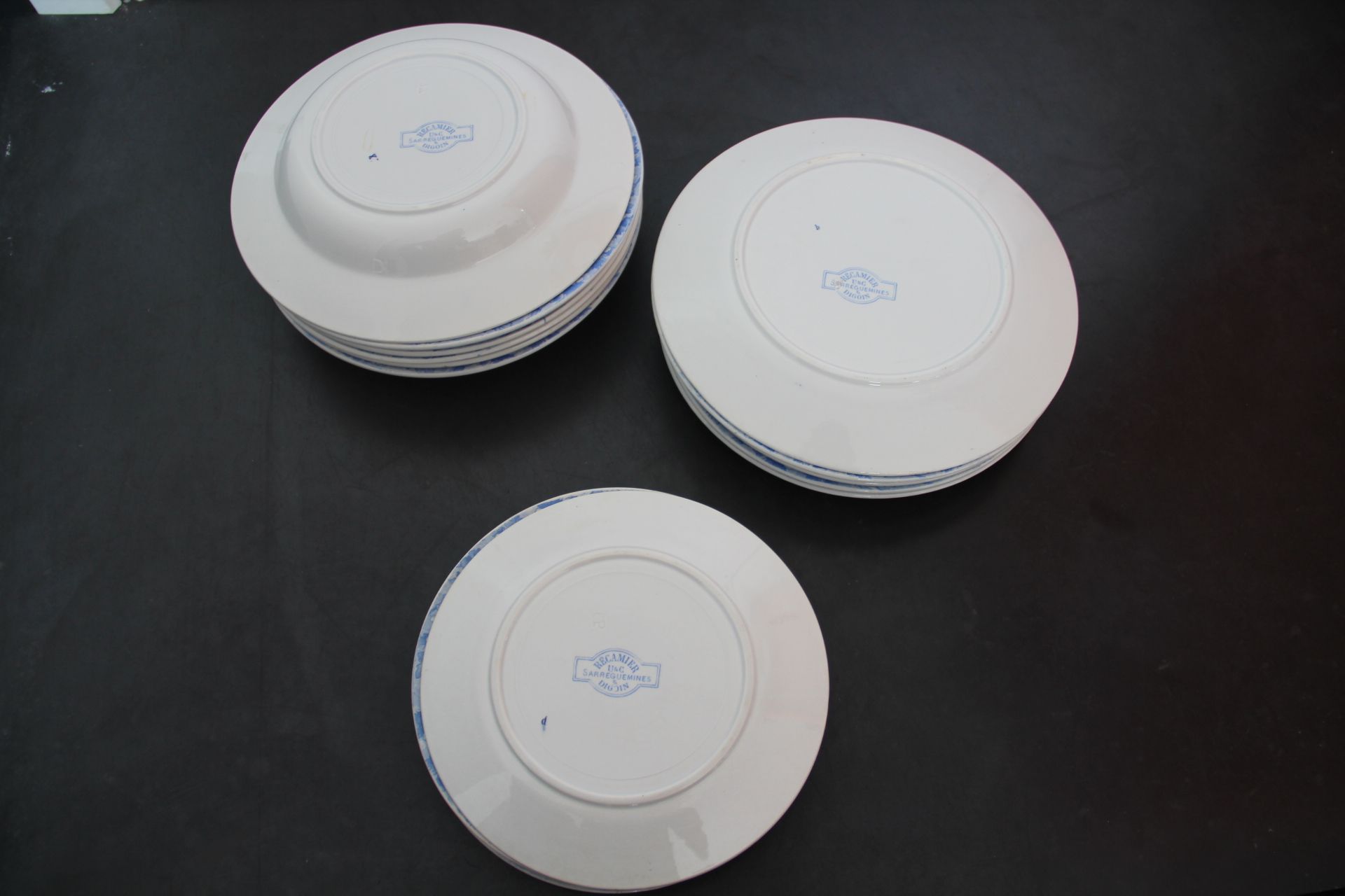 Rare plate service 6 people "Récamier" U&C Sarreguemines and Digoin late nineteenth °