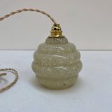 Lampe baladeuse en verre de Clichy jaune pâle