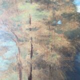 Antique painting of a forest landscape signed S.Gautier