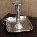 Silver brass cellar rat candle holder