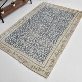 4x7 Navy Blue & Beige Persian Rug 135x204Cm SK 21639