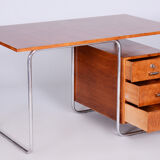 Bauhaus Beech Writing Desk Made in 1930s by Robert Slezak, Czechia, Restored