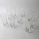 Vintage set of 9 Murano glasses from the 1980s, octagonal shape in art glass, classic Italian tableware.
