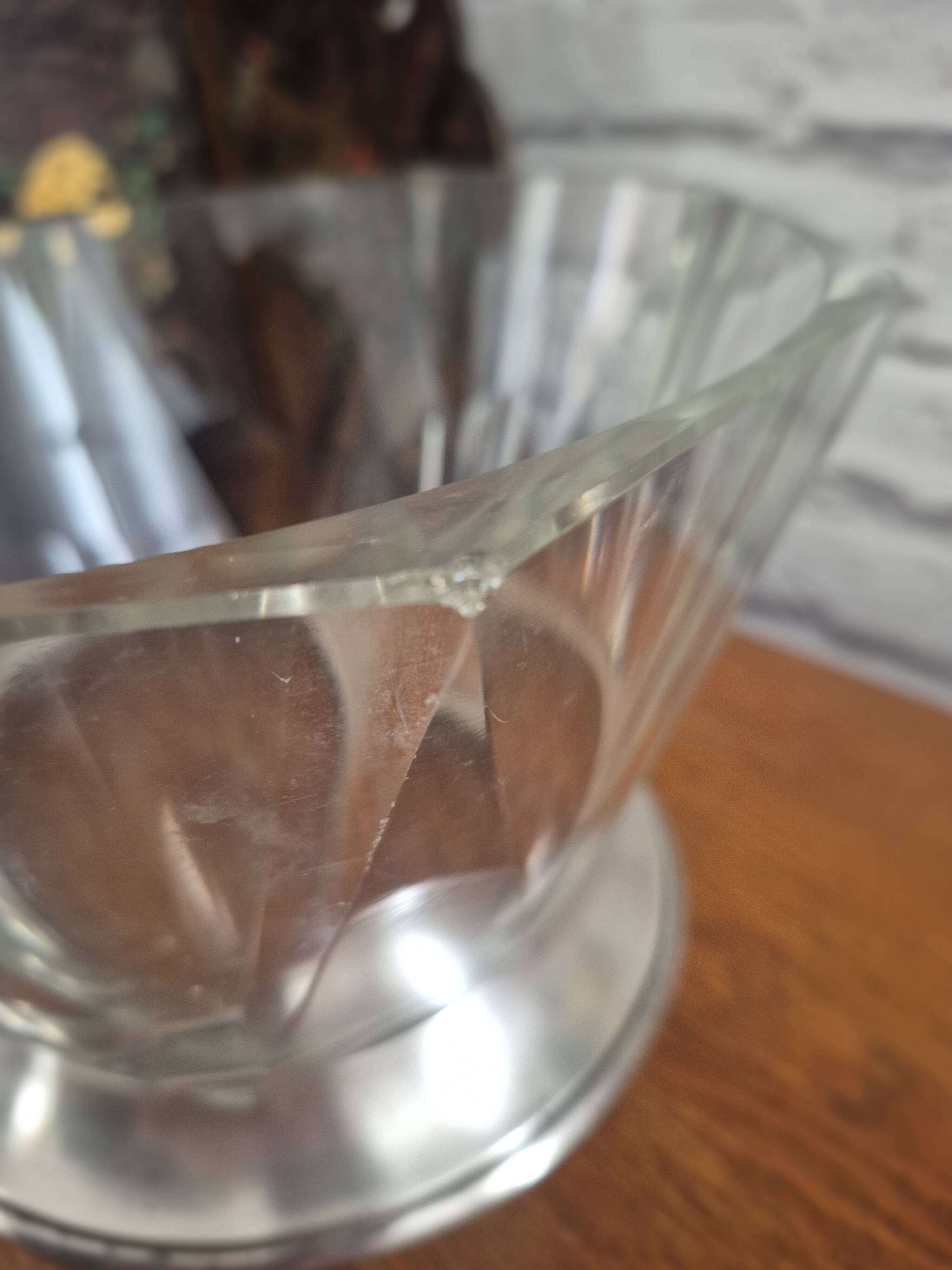 Vintage 70's glass caviar serving bowl