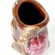 Vallauris fish pitcher vase from the 60s, amber and pink