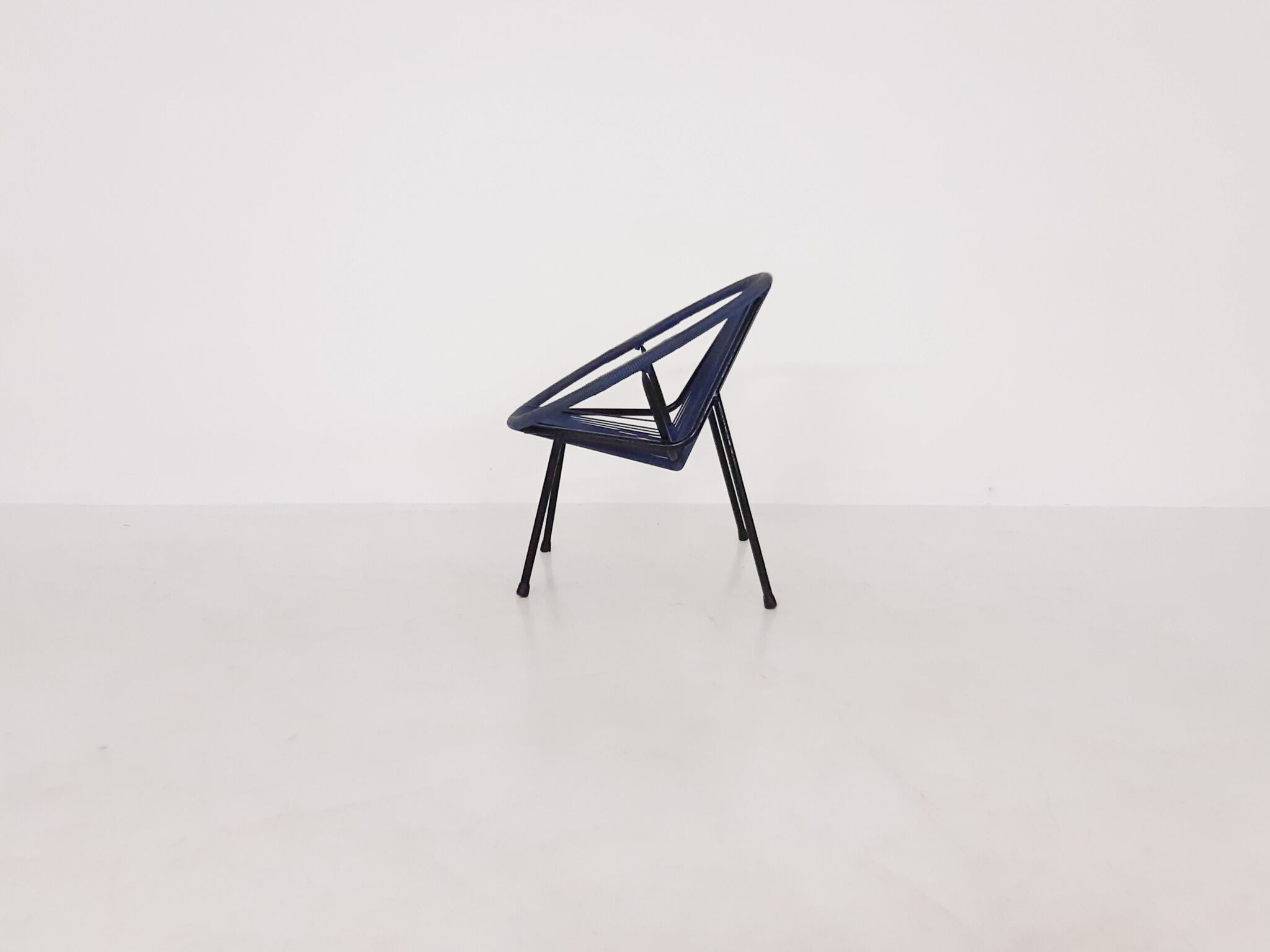 Mid-century plastic thread outdoor club chair