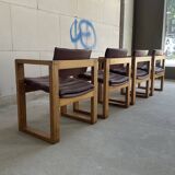 4 chaises et table X-leg Ate van Apeldoorn, années 1970