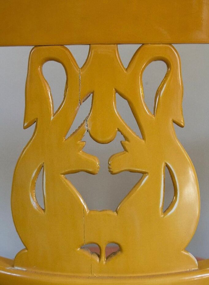 Set of 4 chairs, Italy, Gilded wood, Circa 1950