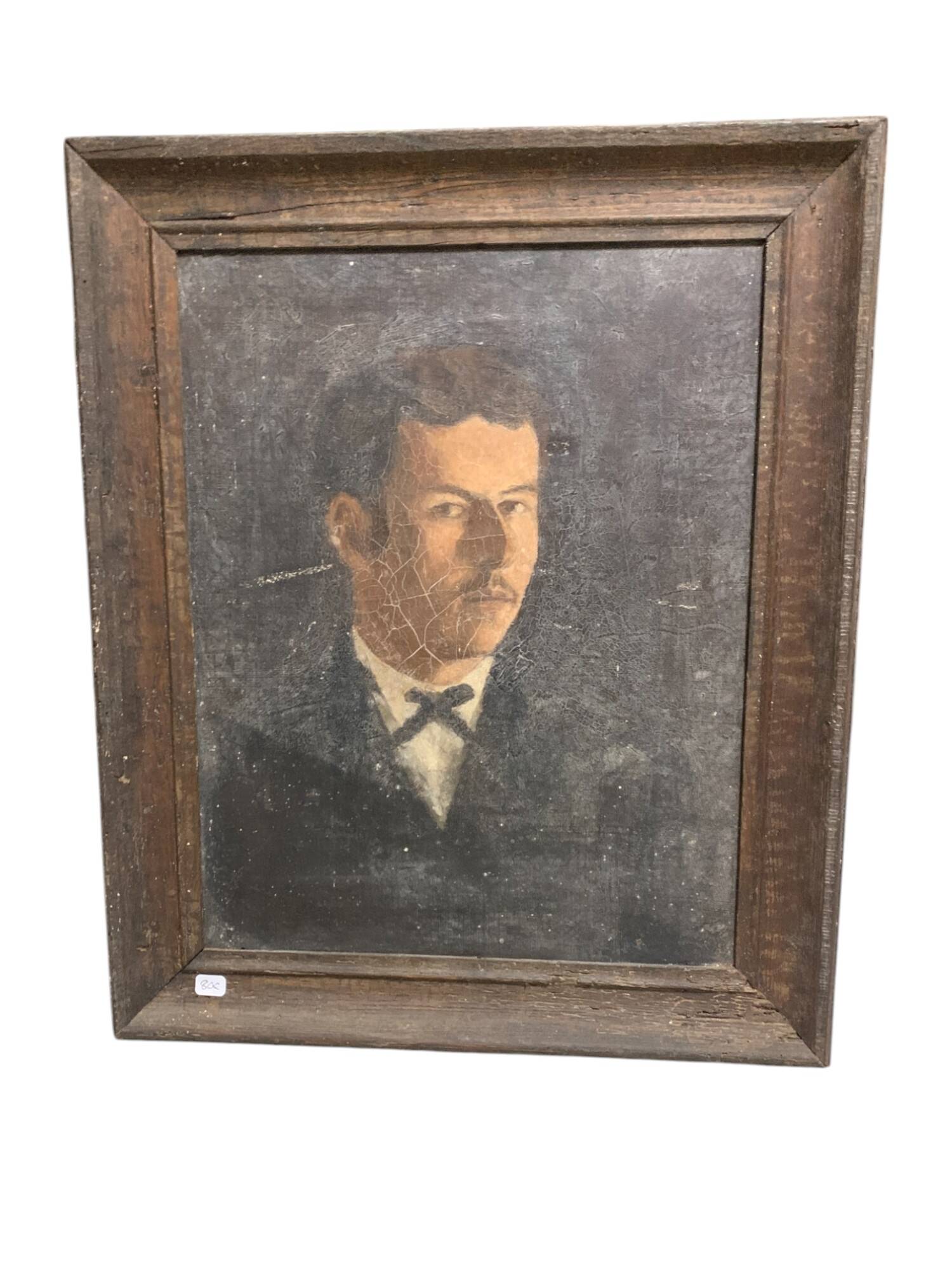 Old portrait of a man 50 x 41 XIX
