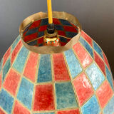 Mother-of-pearl and brass hanging lamp