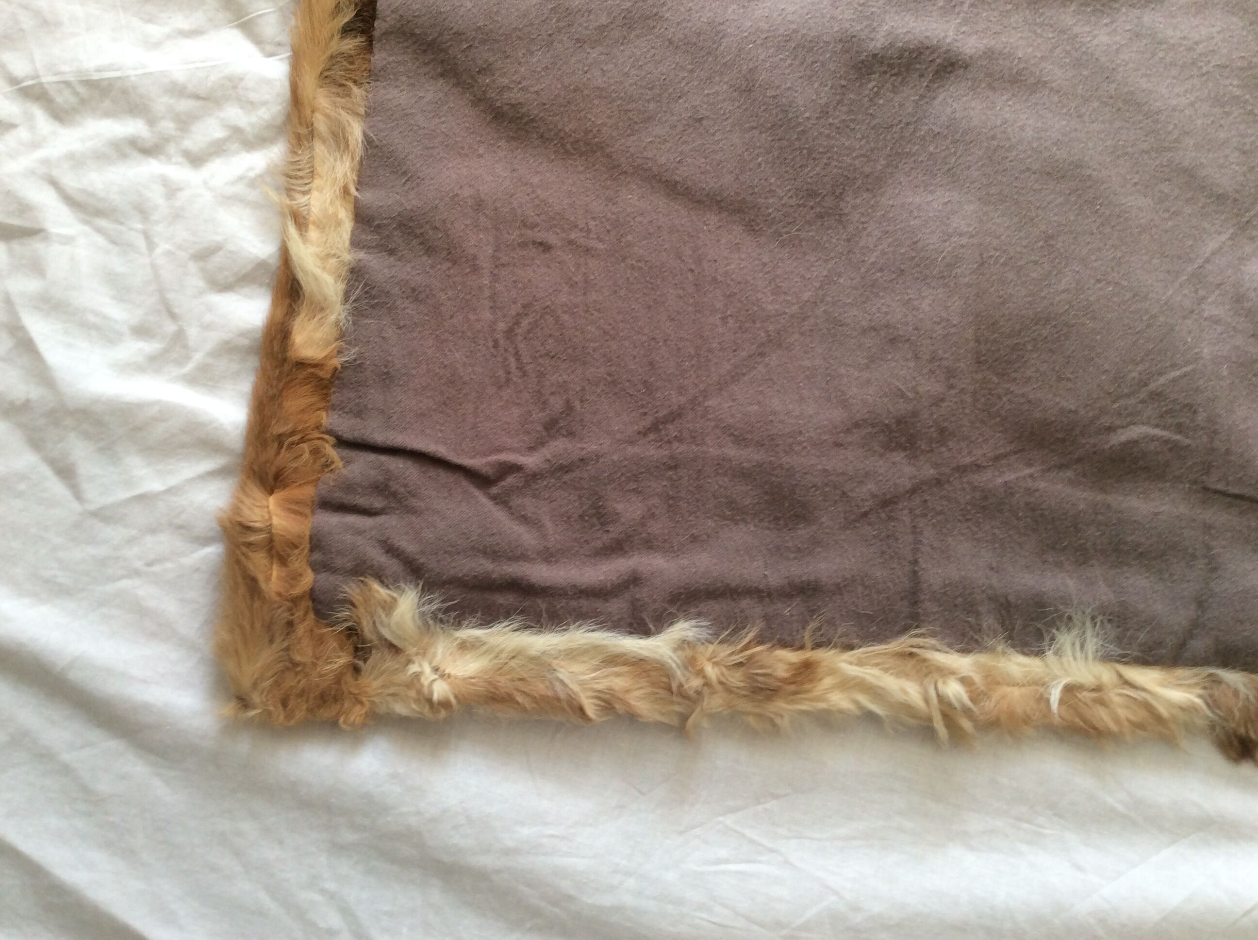 Rabbit skin rug, 200x225cm.