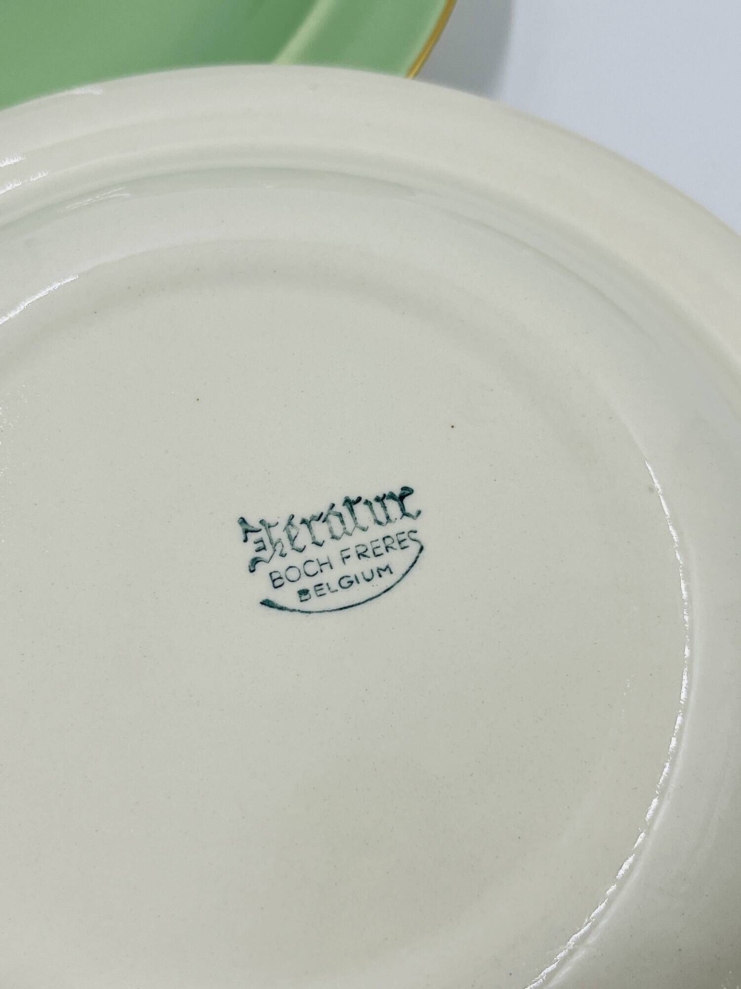 Set of 6 Keralux Boch deep plates