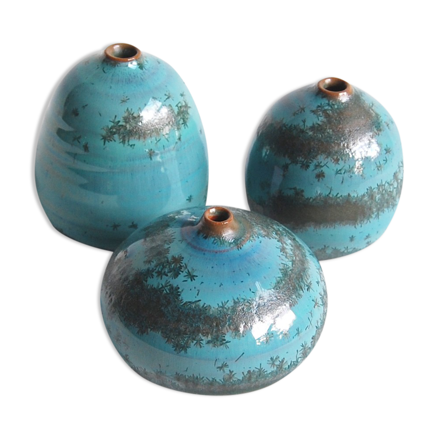 Trio of green miniature ceramics Antonio Lampecco