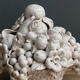Ornamental basket decorated with trompe l'oeil fruits