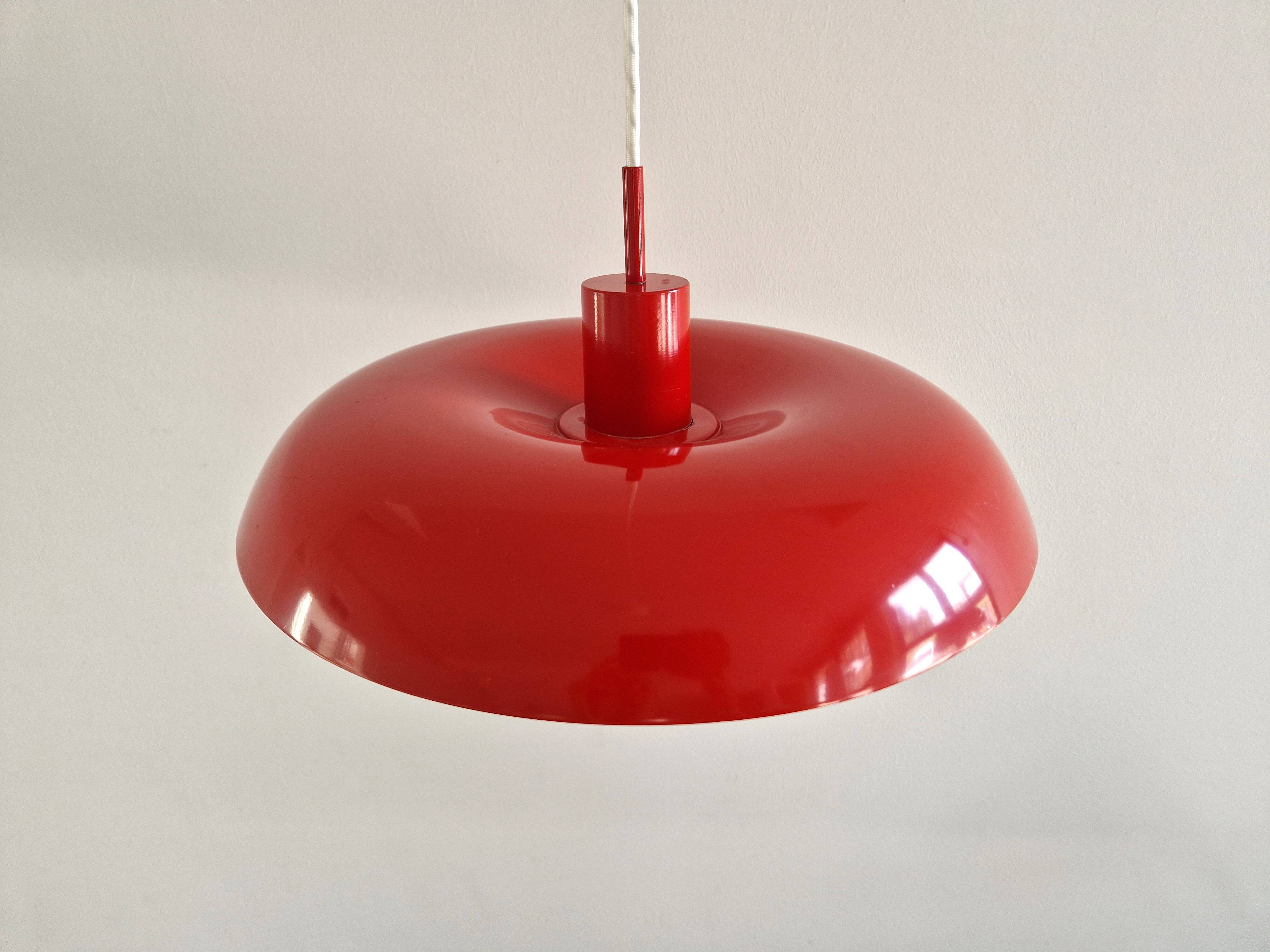 Red RA-40 pendant lamp by Piet Hein for Lyfa, Denmark 1960's