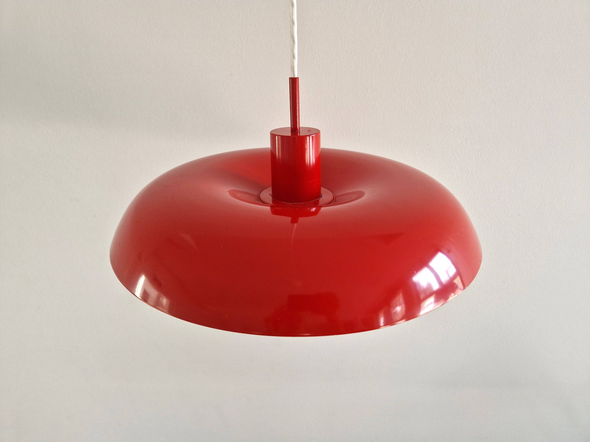 Red RA-40 pendant lamp by Piet Hein for Lyfa, Denmark 1960's