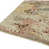 Handwoven Turkish Rustic 195 cm x 294 cm Beige Wool Carpet
