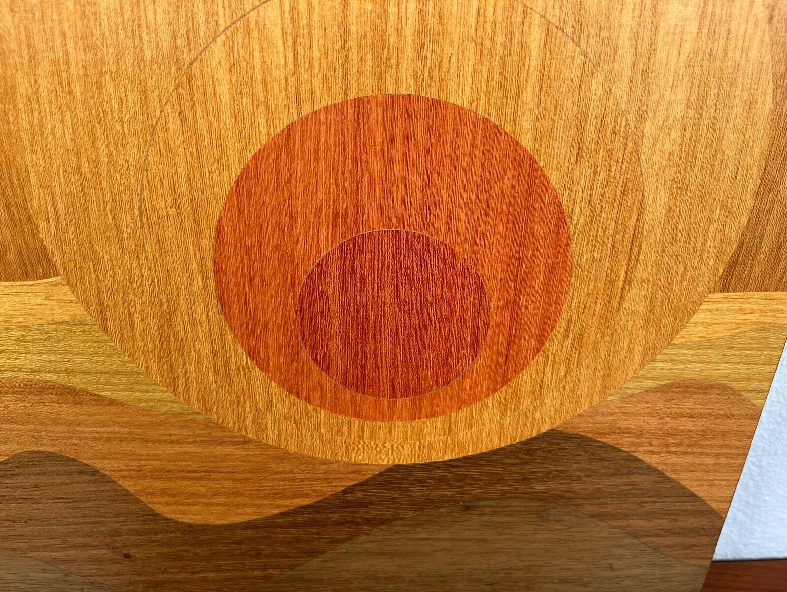 Mid-century wood veneer intarsia wall panel, 1960s