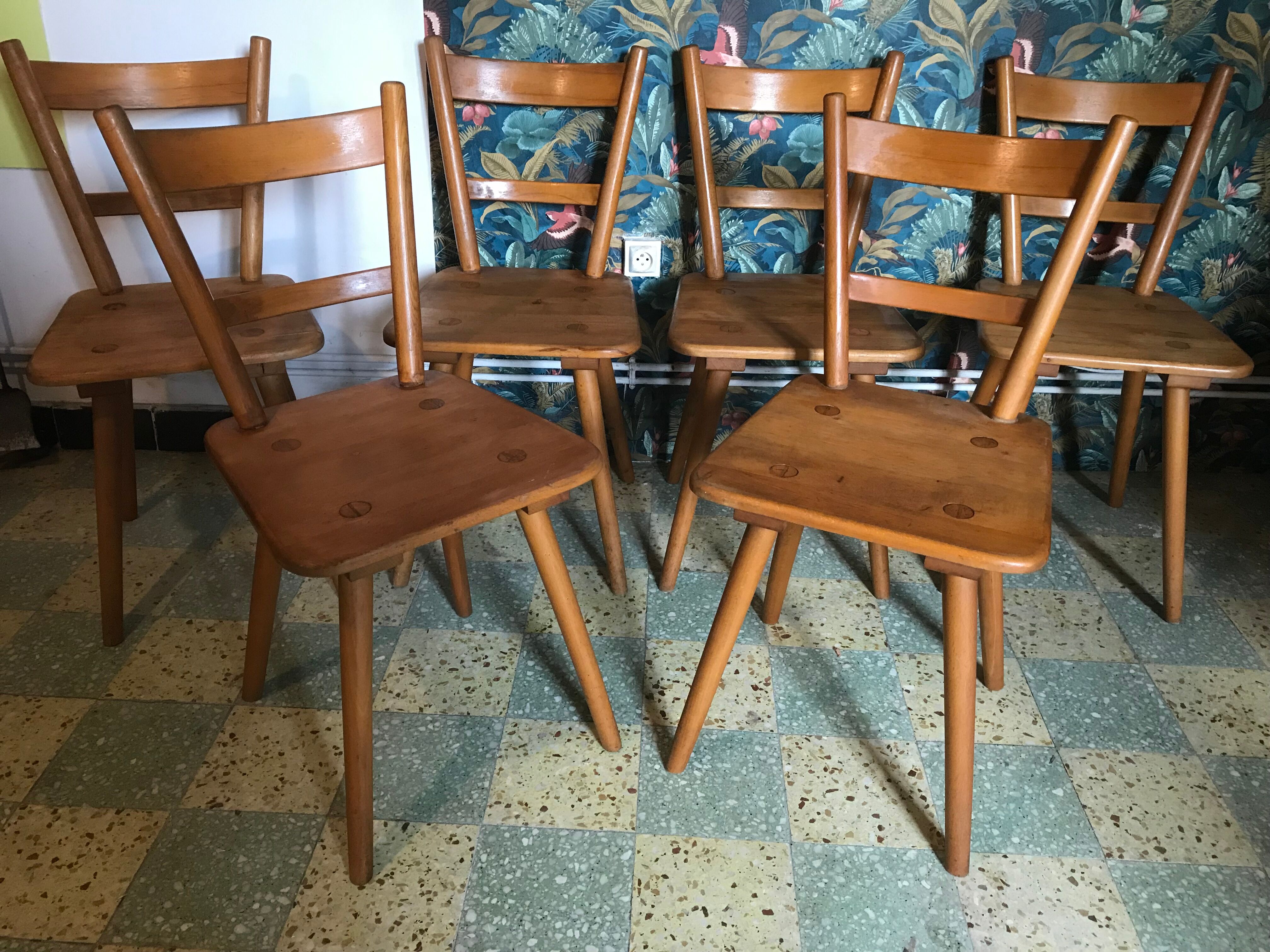 Set of 6 chairs Adolf Schneck 1940