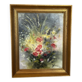 Still life of a bouquet of flowers, oil on canvas, signed.