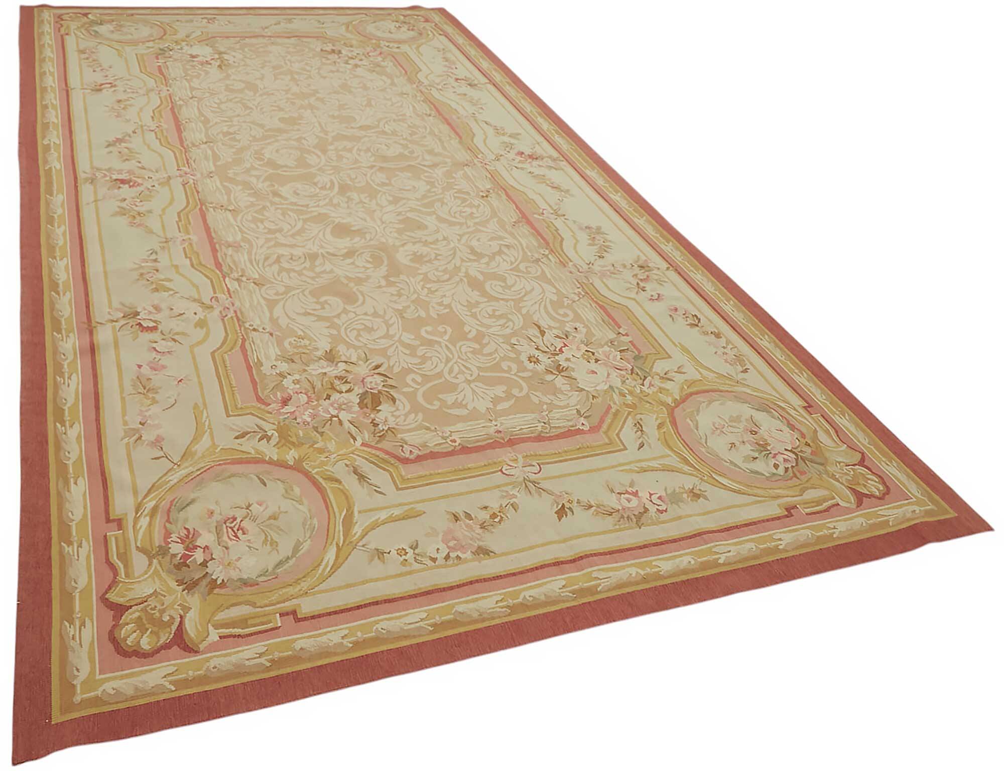 Handmade European Vintage Aubusson Kilim 201 cm x 405 cm