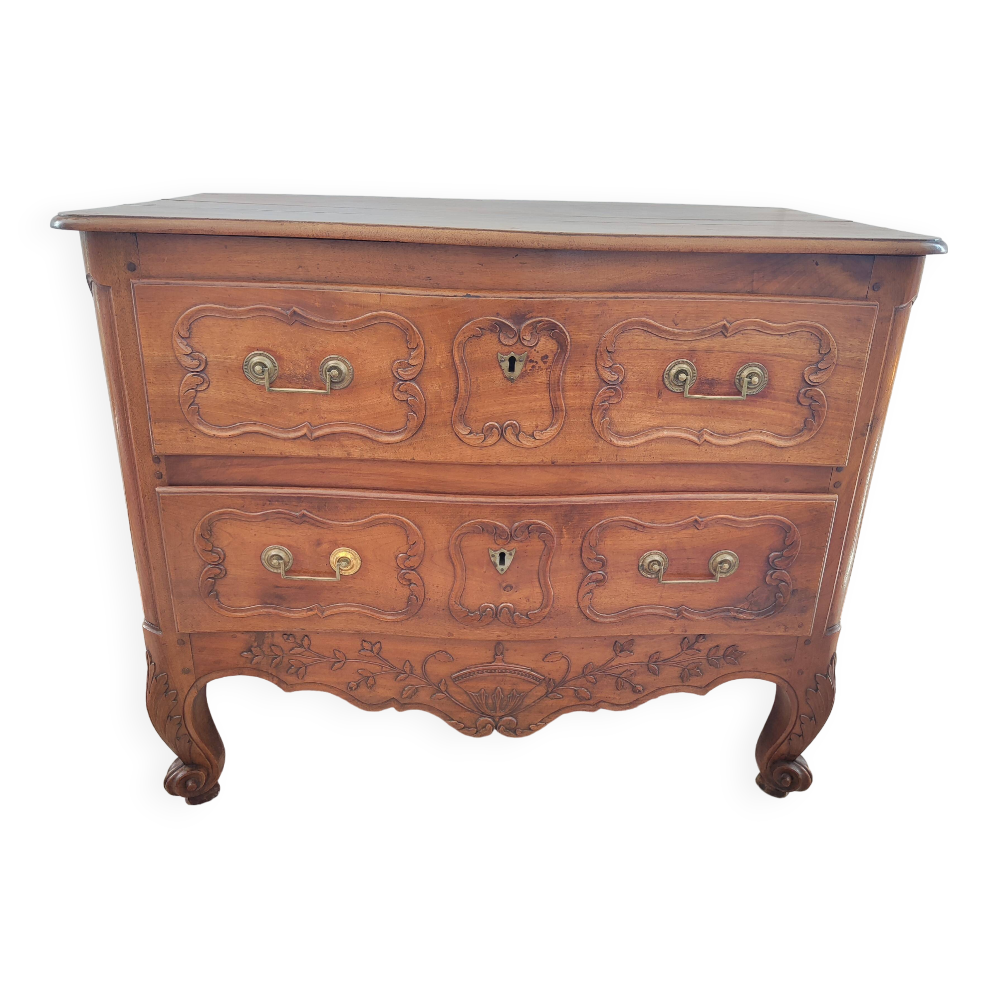 Old Provencal walnut chest of drawers