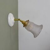 Vintage frosted glass tulip wall lamp
