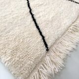 Moroccan Berber carpet Beni Ouarain unbleached with black diamonds 293x212cm