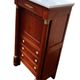 Empire secretary with white marble top in mahogany and brass, 6 drawers.