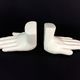 Pair of vintage bookends in white ceramic