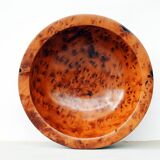 Mid Century Turned Oak Burl Bowl  Centerpiece Bowl