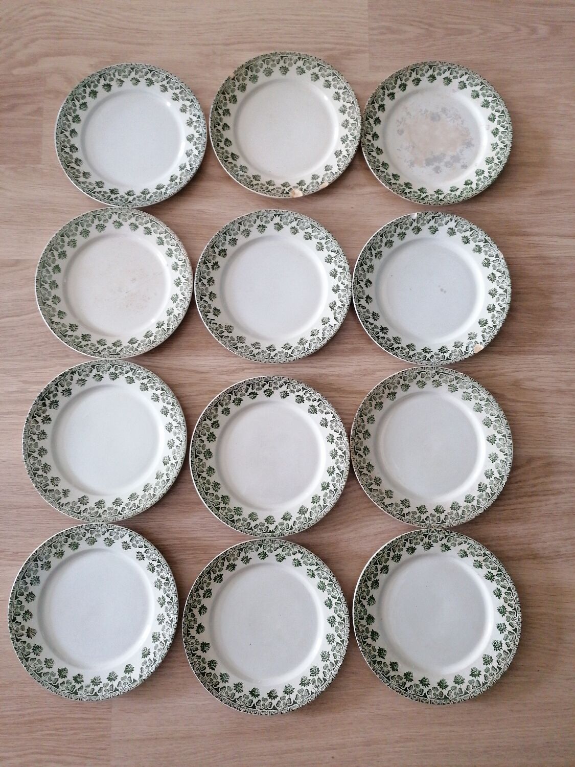 Set of 12 plates clover Badonviller ft