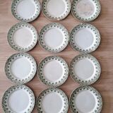 Set of 12 plates clover Badonviller ft