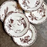 6 assiettes à dessert HB & Cie en terre de fer marron