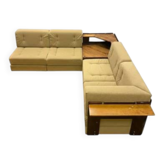 Mid-century corner sofa by Dřevotvar, 1960s–70s Czech design