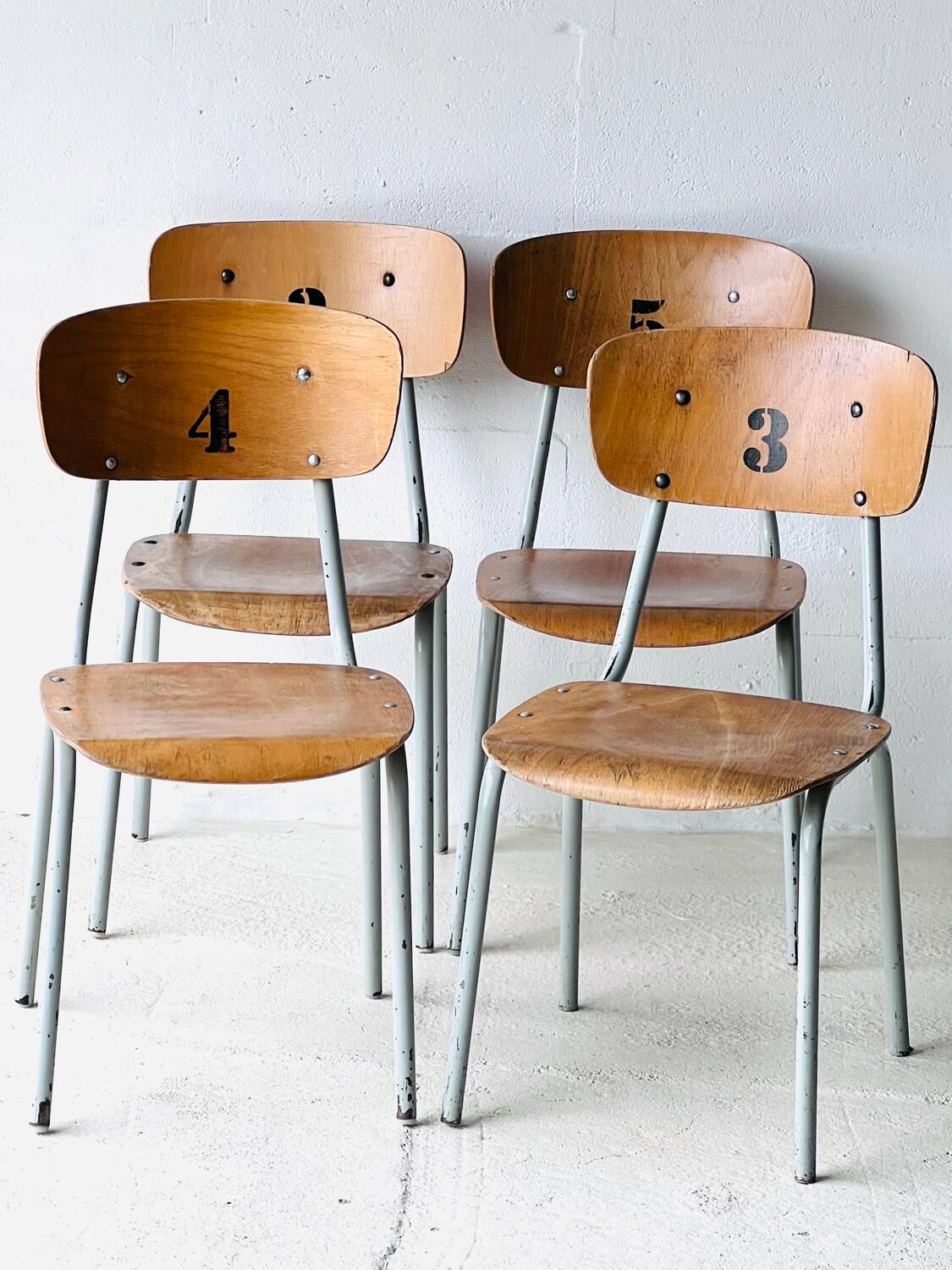 Vintage School Chairs, set of 4