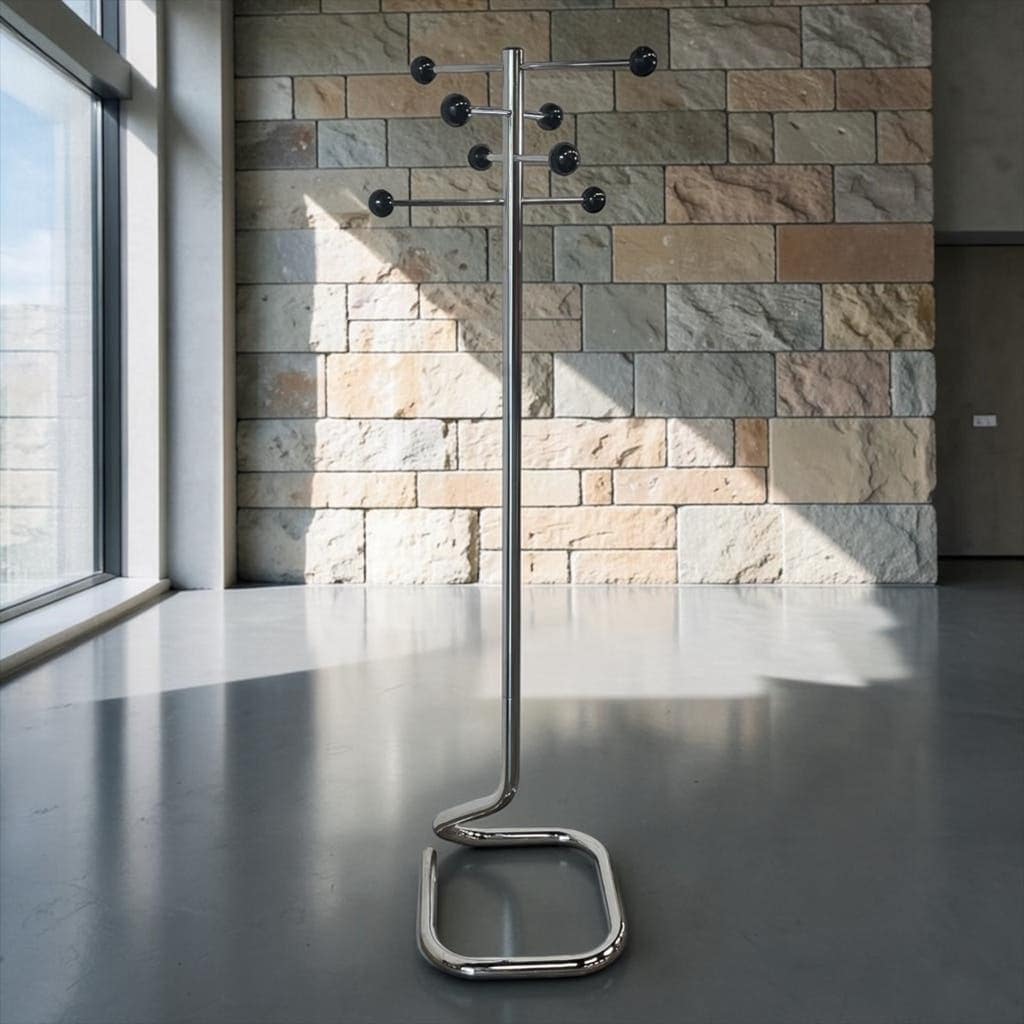 Chrome vintage coat stand / floor coat rack