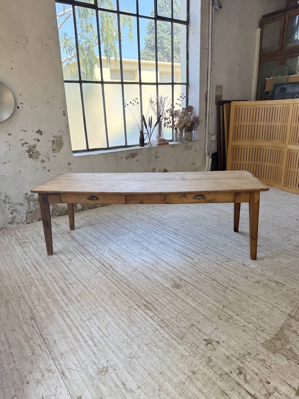 1950s pine farmhouse table 220cm