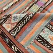 Vintage Turkish Green Kilim Rug, Bohemian Eclectic Home Decor, 176x230Cm