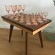 Side table with checkerboard pattern circa 1950